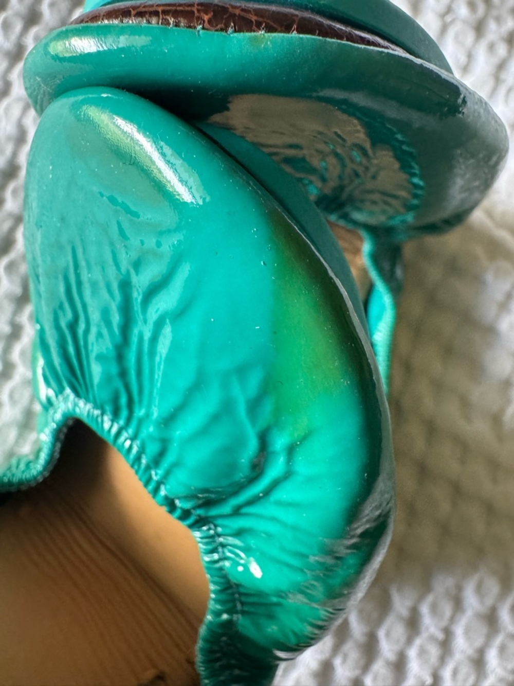 Tieks Teal Foldable Ballet Flats - Picture 4 of 12